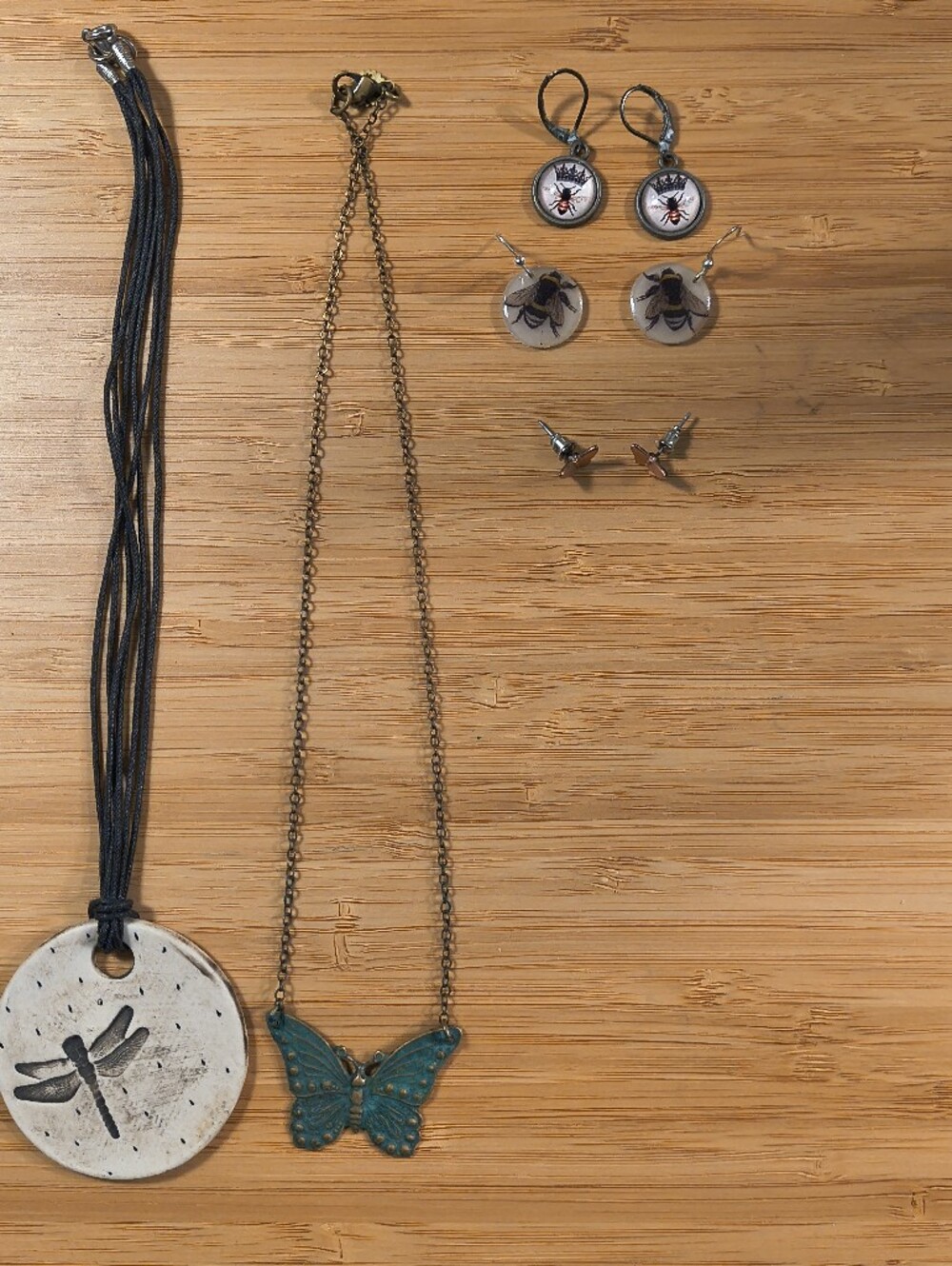 Whimsical Garden 5-Piece Jewelry Bundle Dragonfly Butterfly Queen Bee Set